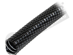 Saugschlauch NW 38 mit Federstahlspirale -Farbe schwarz/weiß 1